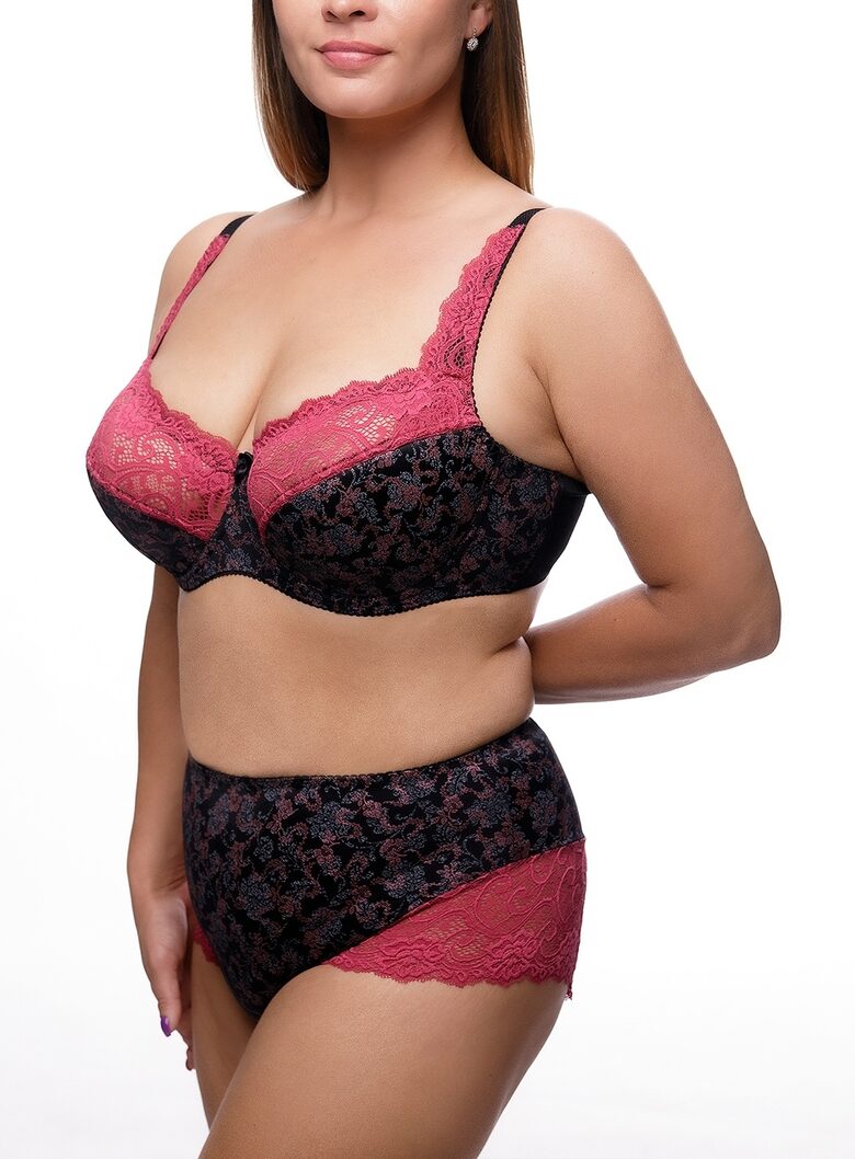 Бюстгальтер 852 ЧЕРНЫЙ/МАЛИНА 2