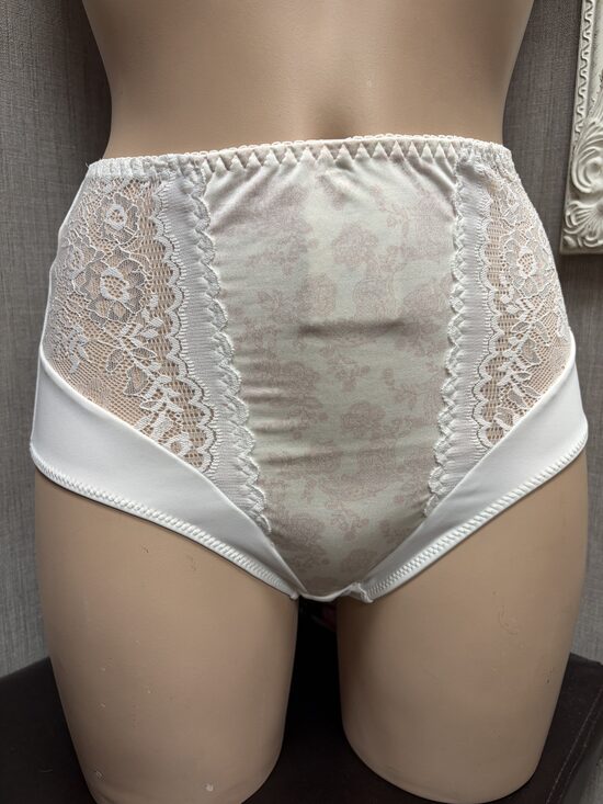 High-waisted panties 3025 Milk/Flowers