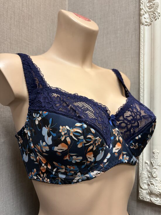 Krūšturis 852 Zils/ Lielie ziedi 