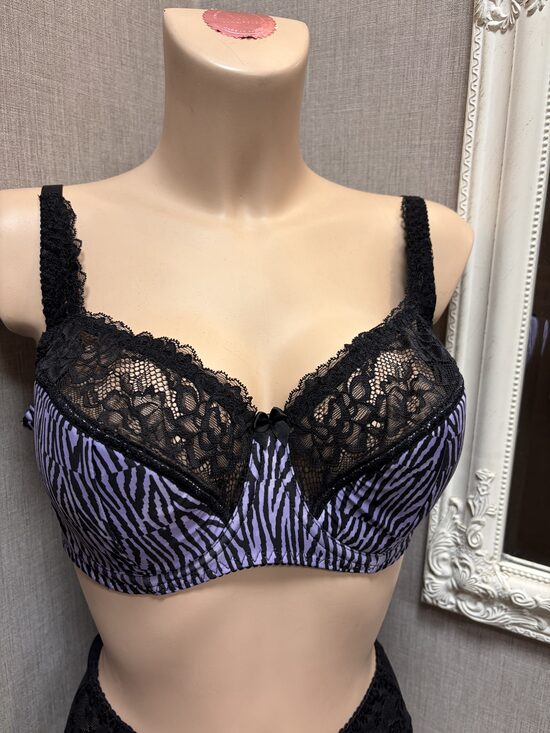 Бюстгальтер 852 чёрный/зебра сирень 